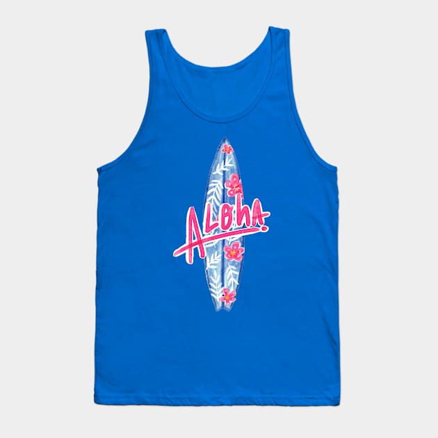 Aloha Hawaiian Surfboard Tank Top by bluerockproducts